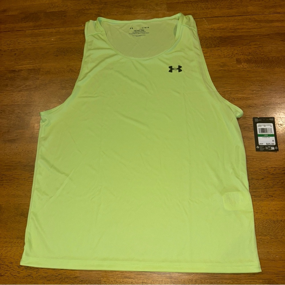 Under Armour Men Velocity Tank Heat Gear Loose Morph Green Large 1383408-304 New